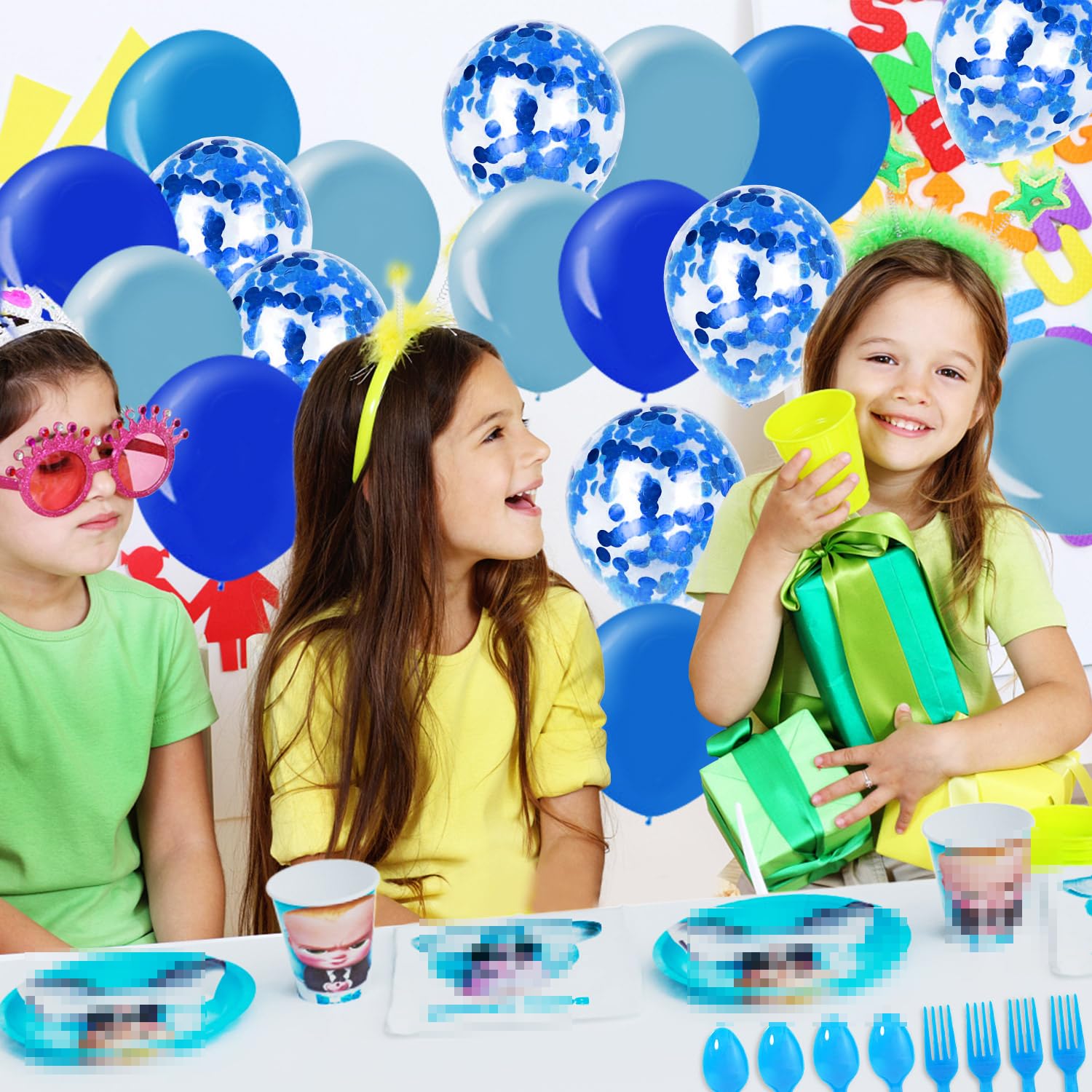 Kit Décoration Anniversaire 106 Pièces - Ballons, Vaisselle, Nappe, Sacs Cadeaux Pour Fête Ballons Vaisselle Kit Décoration Anniversaire 106 Pièces - Ballons, Vaisselle, Nappe, Sacs Cadeaux Pour Fête Ballons Vaisselle