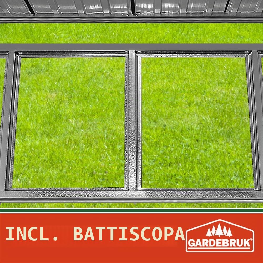 Deuba Capanno da Giardino XXXL Metallo 8m² Fondamenta 312x257x177, 5cm Porta Scorrevole Casetta per Attrezzi 14,7m³ Antracite