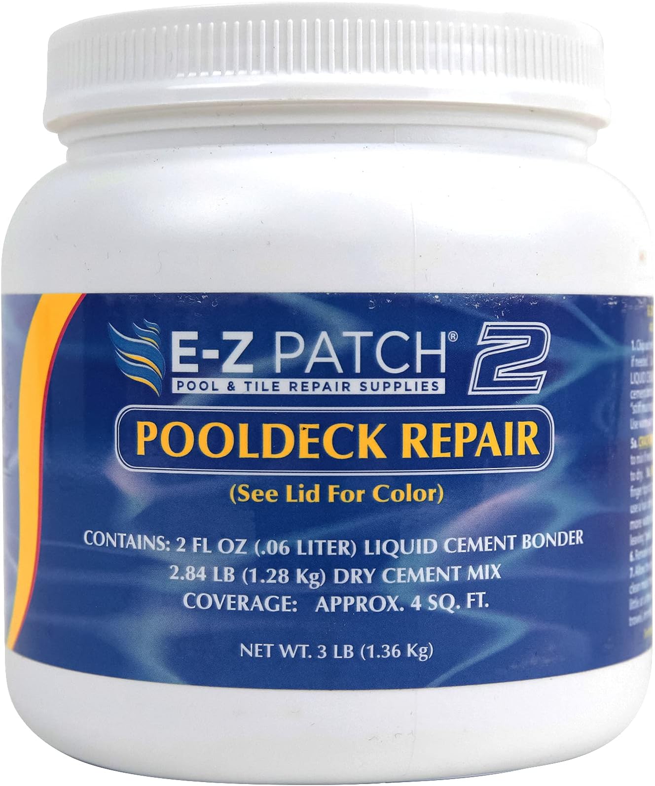 E-Z Patch 2 Pool Patch Repair Kit for Pool Decks and Patios, DIY Concrete Repair (Sand Buff, 3 lbs.)