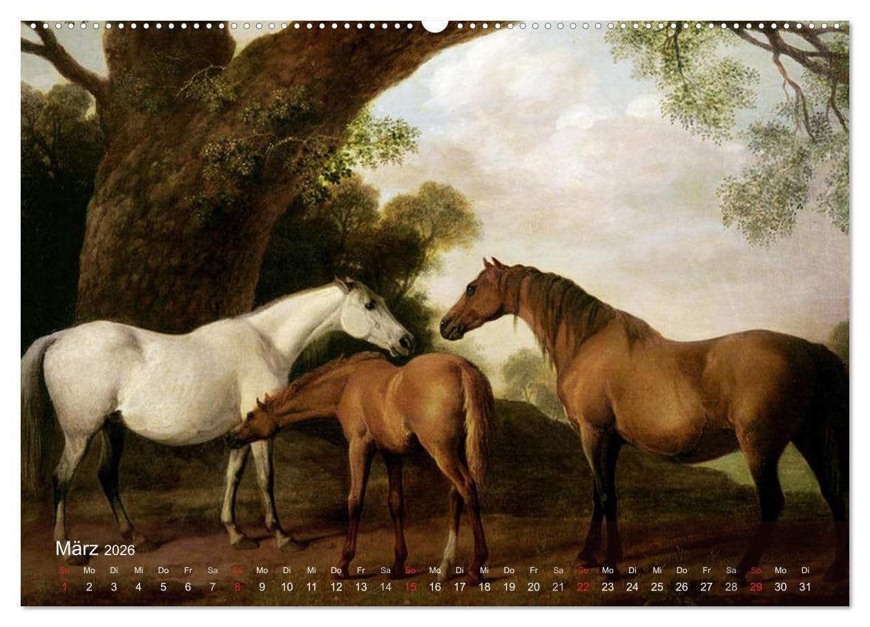 Pferde-Ölgemälde - Die Kunst der alten Meister (Wandkalender 2026 DIN A2 quer), CALVENDO Monatskalender: Beeindruckende Ölgemälde von großen Künstlern der Vergangenheit (CALVENDO Kunst)