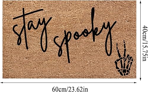 Miniatura 3 de Tapetes de bienvenida para decoración de Halloween, para exteriores, divertidos, 23.6 x 15.7 pulgadas, absorbentes, espeluznantes, vibraciones
