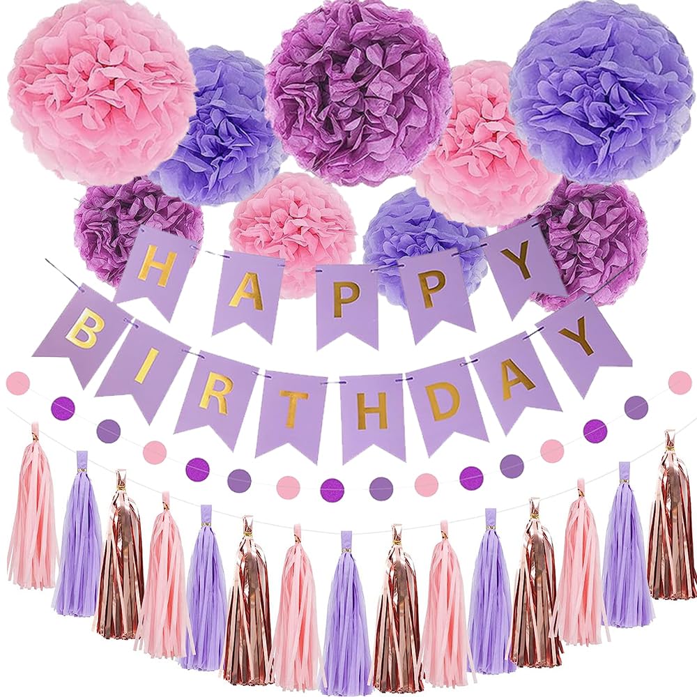 Let's Go Party Pink Glitter Banner - 5 Ft. Bachelorette & Birthday Decor, Photo Backdrop