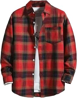 Ropa para hombre, primavera, verano, otoño, casual, a cuadros, de manga larga, retro, juvenil, informal, a juego, para hombre