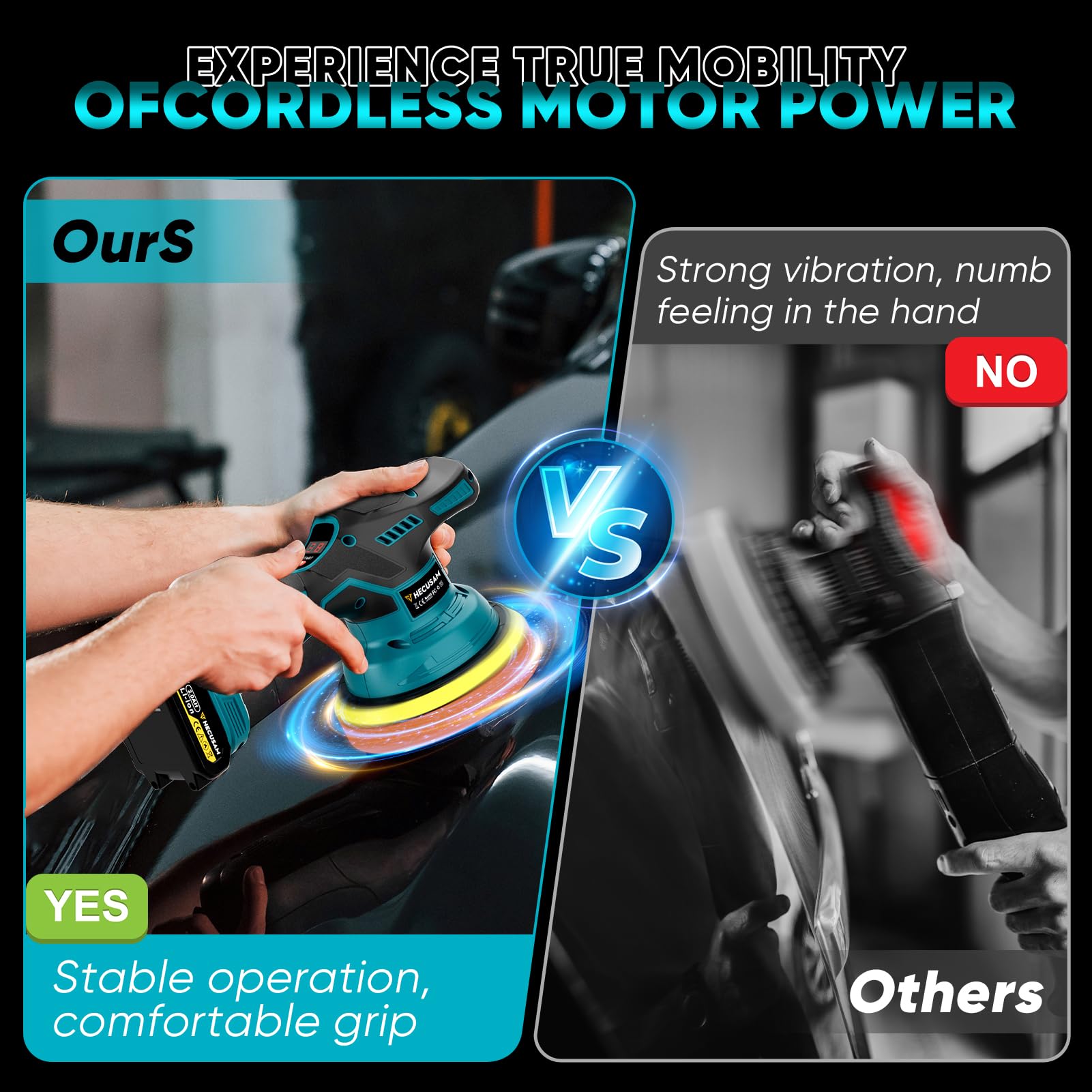 Pulidora Coche Inalambrica, 8 Velocidades Variables Pulidora Orbital con Pantalla LCD 2x2,0 Ah Batería, Base de 150mm, 26 Accesorios para Pulir y Encerar Coches, Muebles