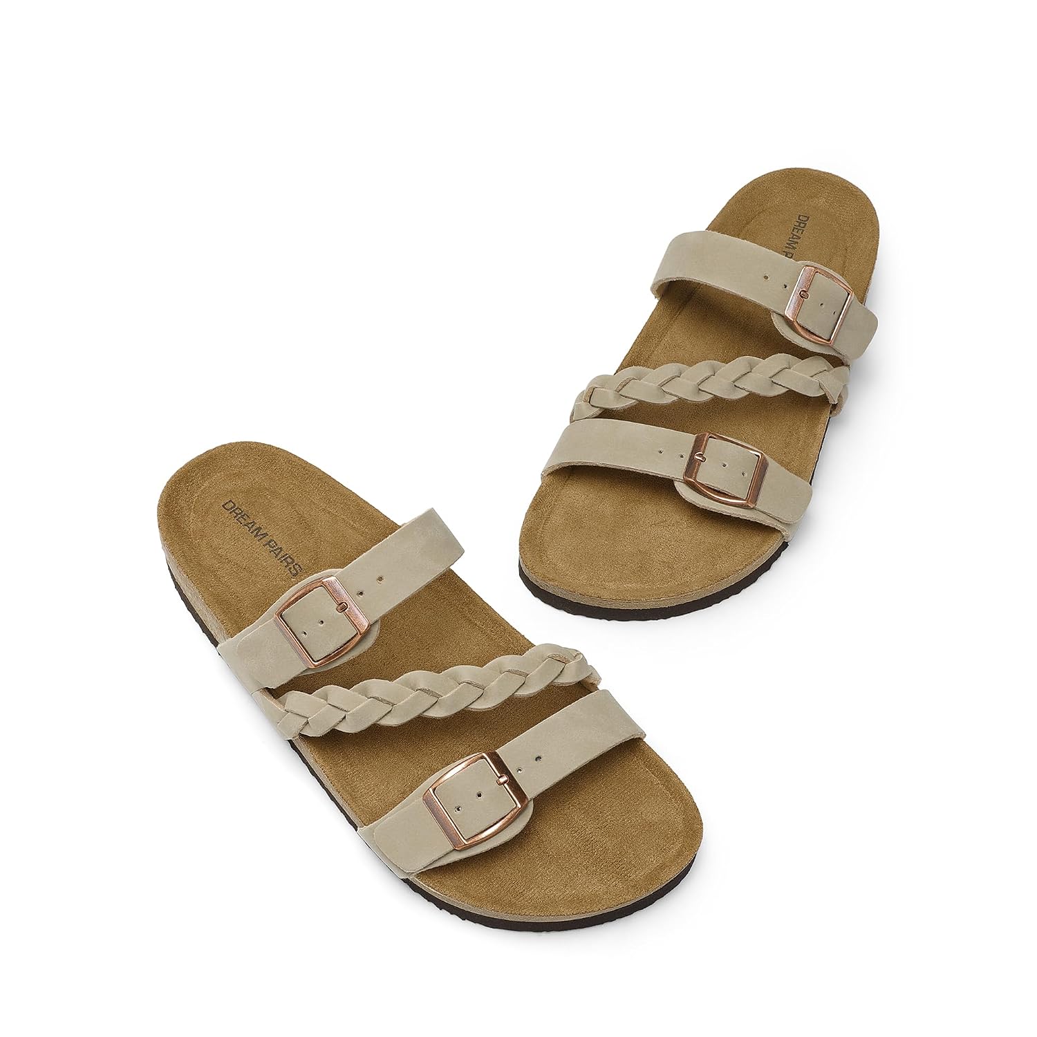 DREAM PAIRS Cork Footbed Slide Sandals, Arch Support - Image 6