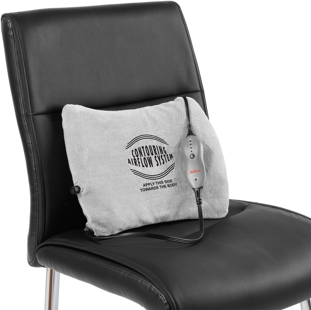 Sunbeam Heating Pad for Back Pain Relief | Self-Inflating, 4 Heat Settings with Auto-Shutoff | Beige, 12-Inch x 16-Inch