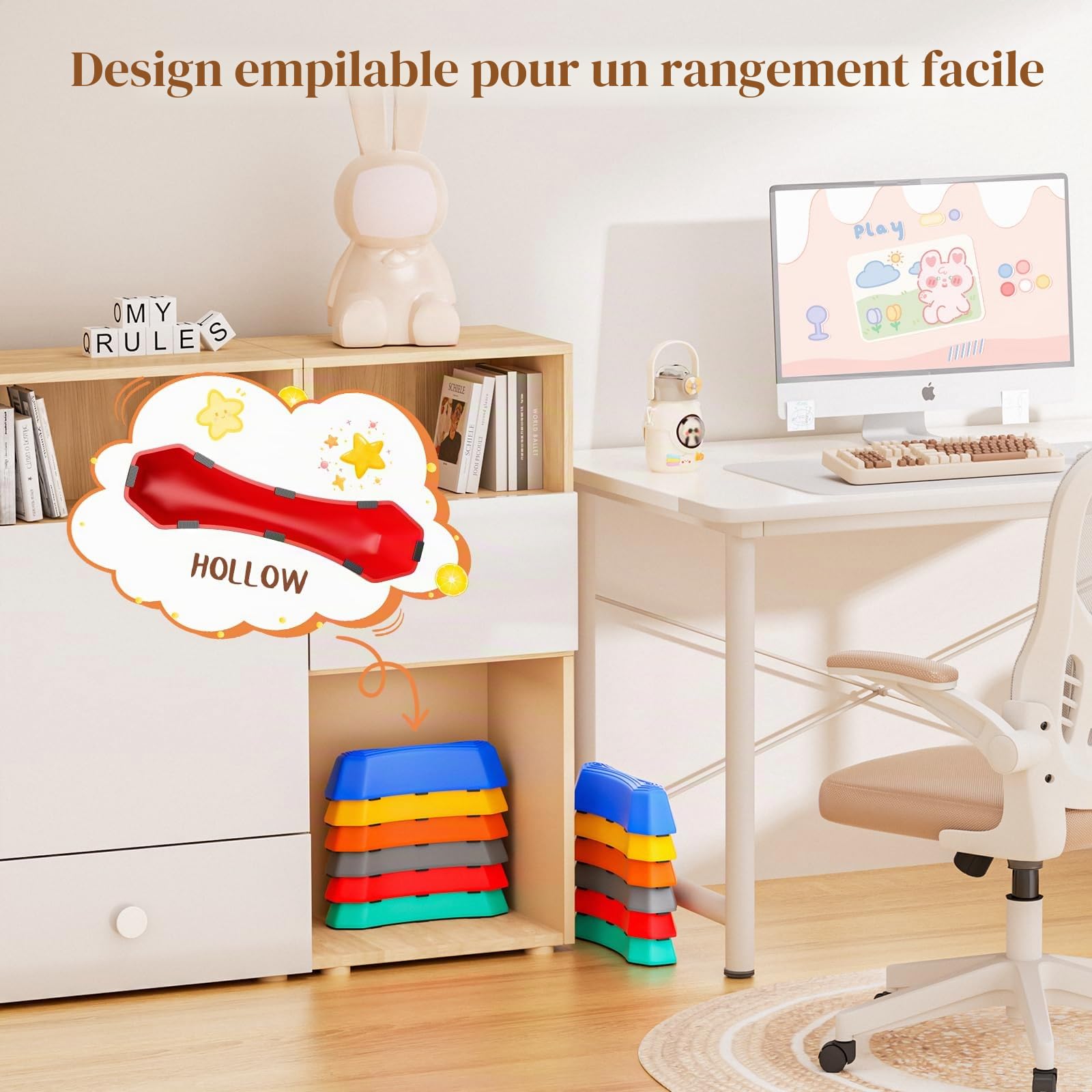 Pierres d'équilibre pour enfants - Pierres empilables - Favorisent l'équilibre