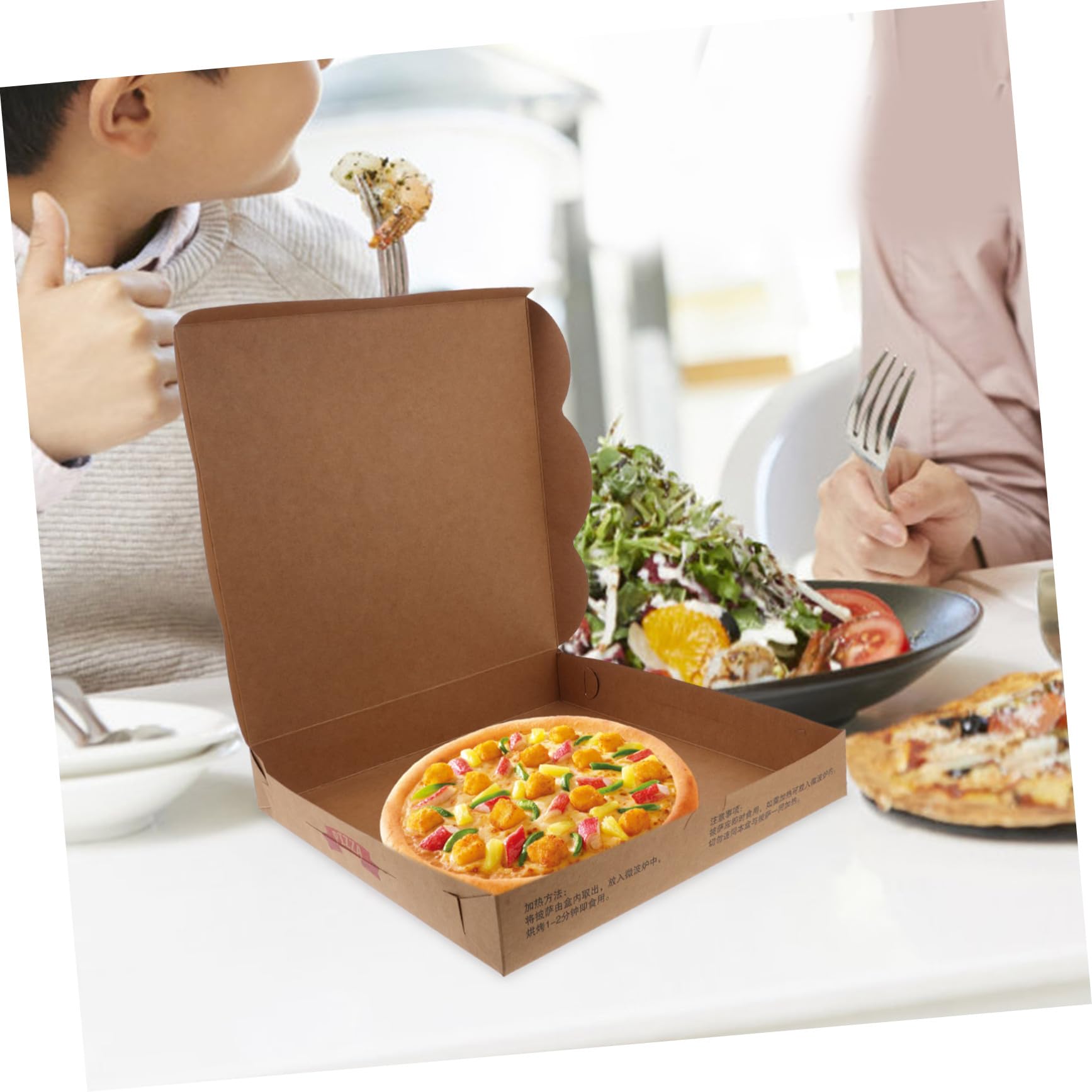 20 Cajas de Pizza de Papel para Llevar, Cierre Seguro y Uso Versátil, Ideales para Almacenar Pizza y Repostería en Uso Personal