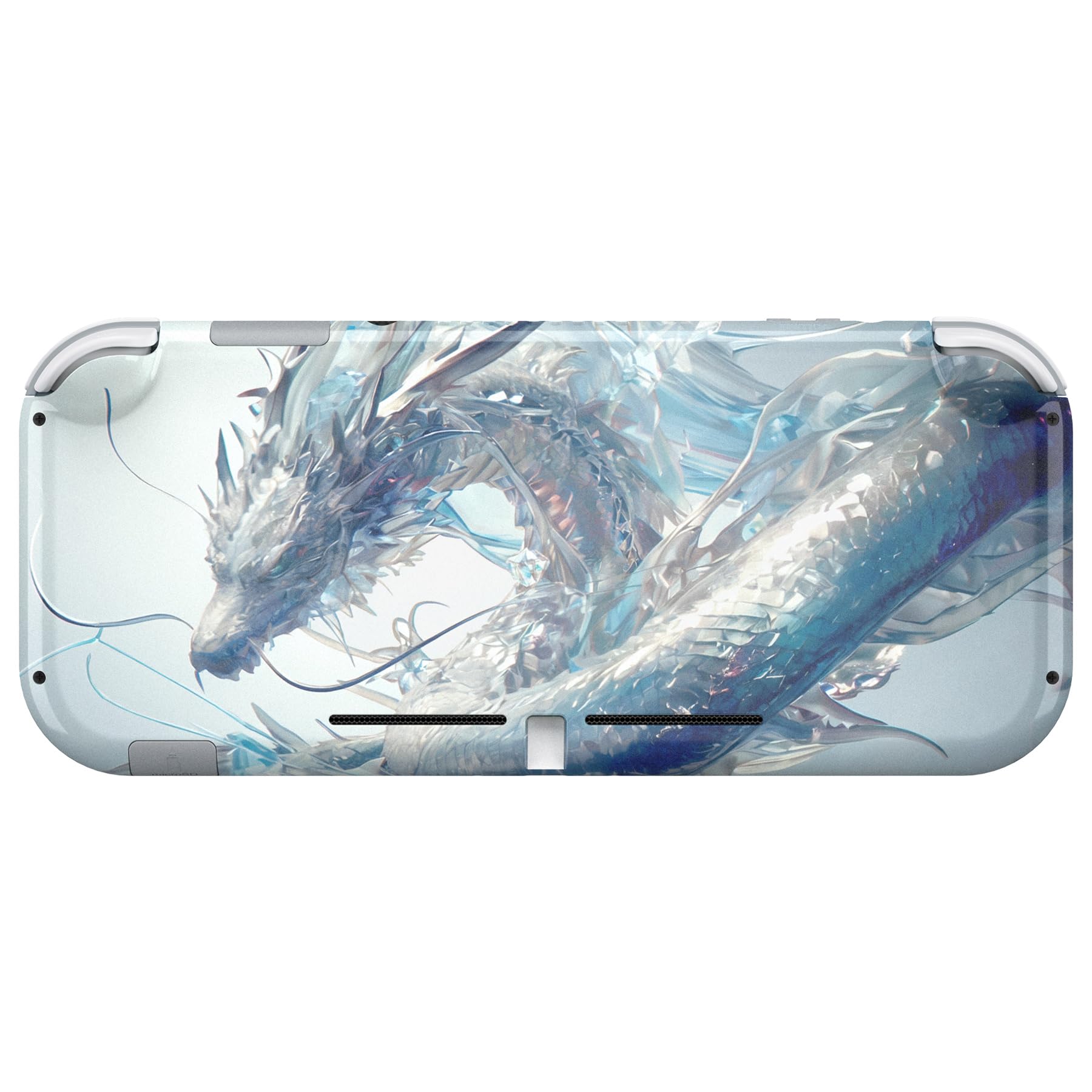 eXtremeRate Coque Console pour Nintendo Switch Lite,Façade avec Accessoires Boutons & Verres Trempé Protection Écran pour Switch Lite,Crystal Dragon