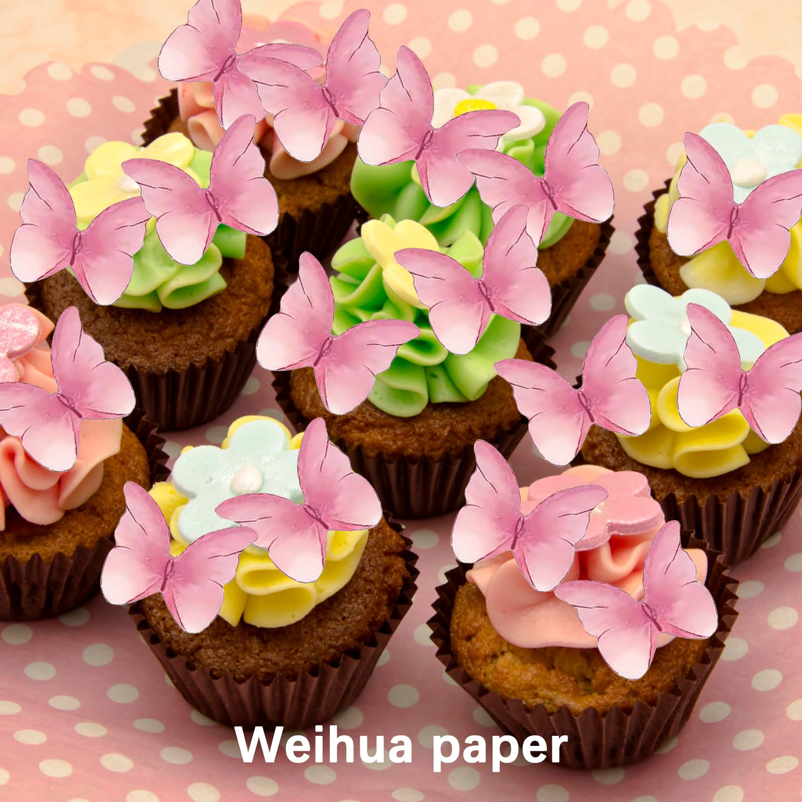 48 Stück Schmetterlinge Für Torte – Lila Oblaten-Topper Für Kuchen, Cupcakes & Desserts