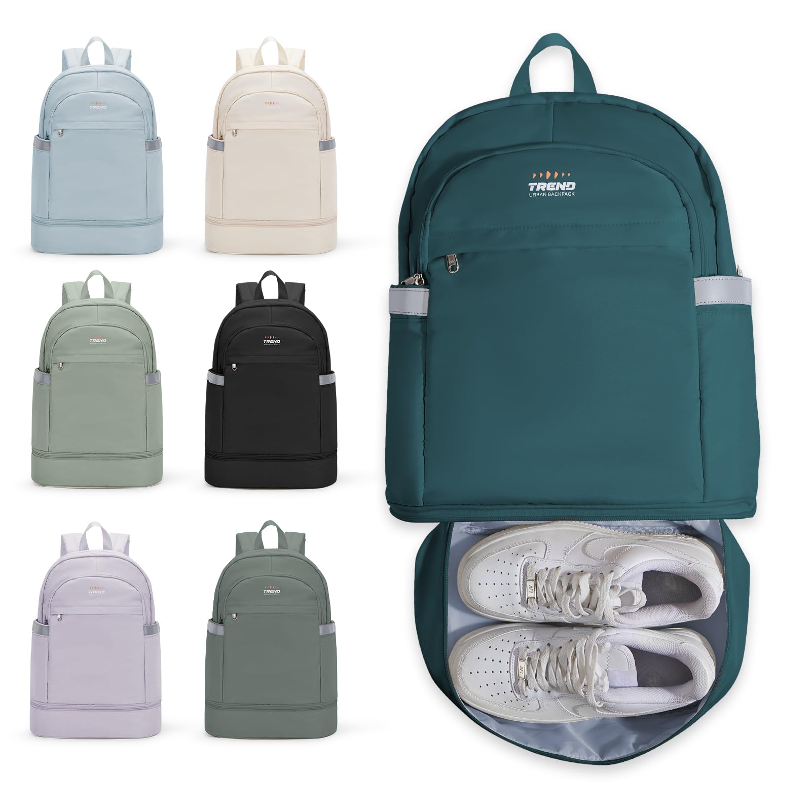 SZLX Sportrucksack für Frauen mit Schuhfach und Nasstasche Faltbarer Handgepäckrucksack Großer Reise-Laptop-Rucksack Wasserdichter Freizeitrucksack Sportrucksack Sporttasche für Schwimmen Yoga