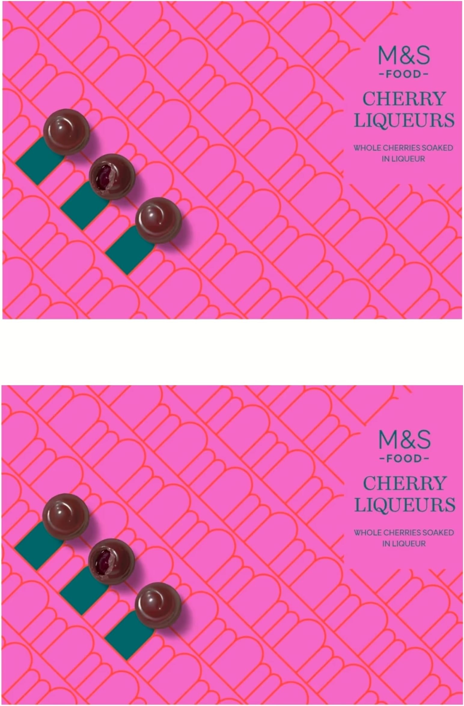 M&S Cherry Liqueurs - Whole Cherries Soaked in Liqueur & Covered in Rich Dark Chocolate 250g x 2 (2 Pack)