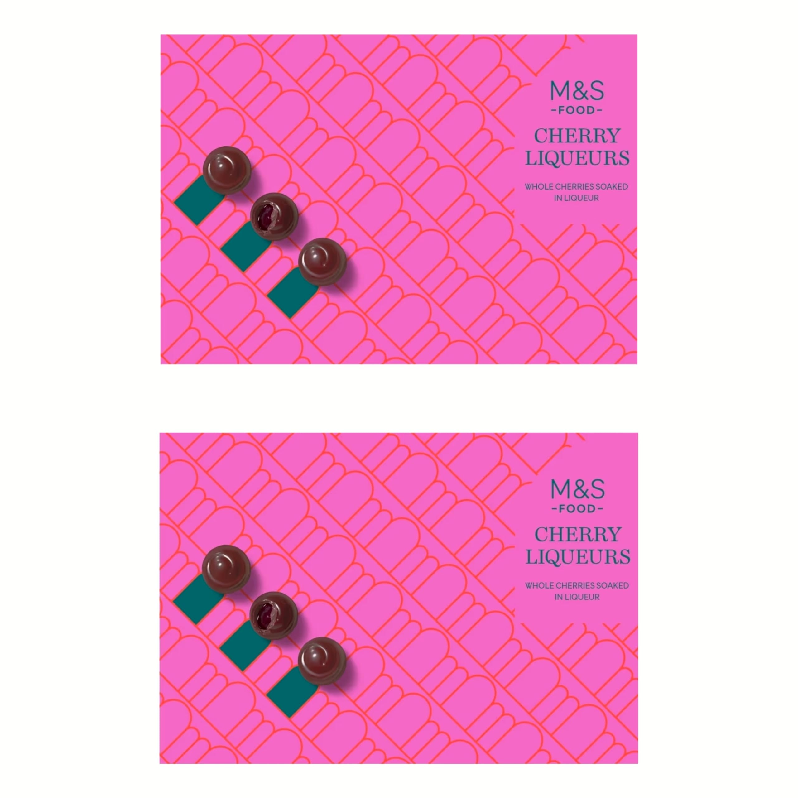 M&S Cherry Liqueurs - Whole Cherries Soaked in Liqueur & Covered in Rich Dark Chocolate 250g x 2 (2 Pack)