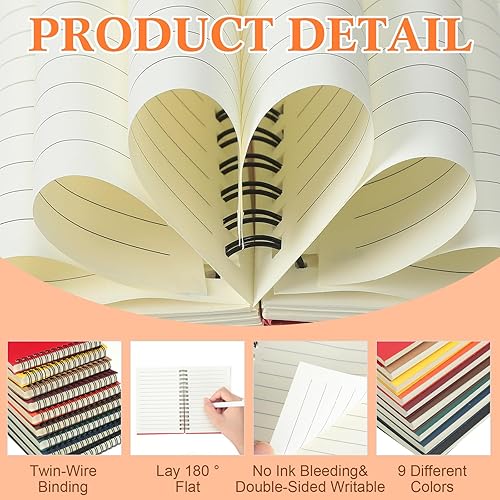 Miniatura 10 de Qilery Paquete de 18 cuadernos A6 con forro en espiral, pequeños diarios de escritura de viaje, cuadernos de bolsillo de 4 x 5.5 pulgadas, coloridos