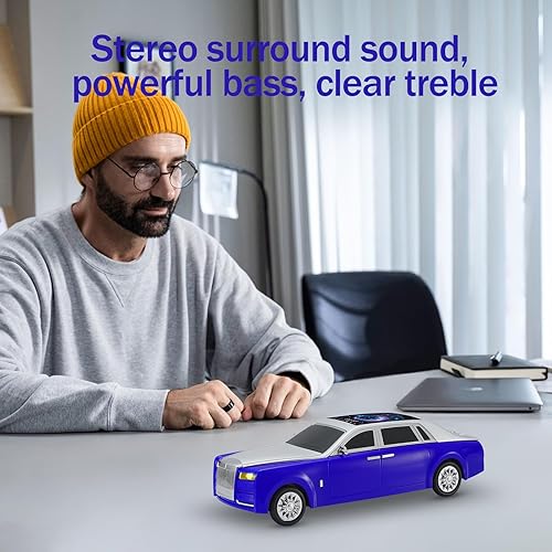 Miniatura 6 de WS-610 Luxury Sedan Replica Bluetooth Speaker - Pantalla LED de cielo estrellado, sonido HD, estéreo TWS, radio FM, reproducción USBTF, micrófono