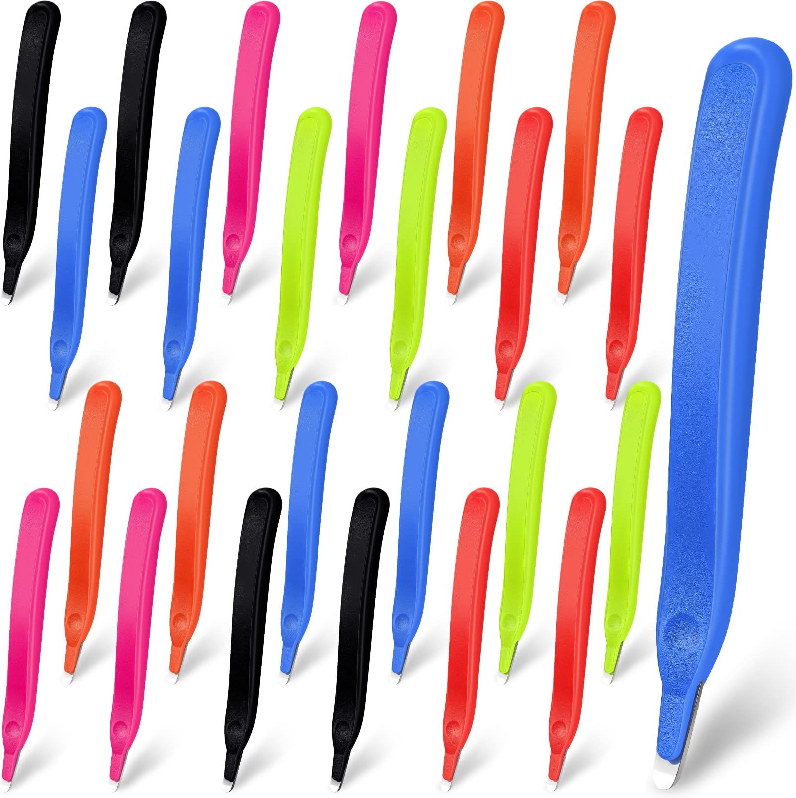 Crtiin 24 Pcs Staple Remover Bulk Magnetic Staple Remover Puller Staple Remover Pen Universal Tool Staple Puller Tool Rubberized Staples Remover for Office, School and Home (Candy Color)