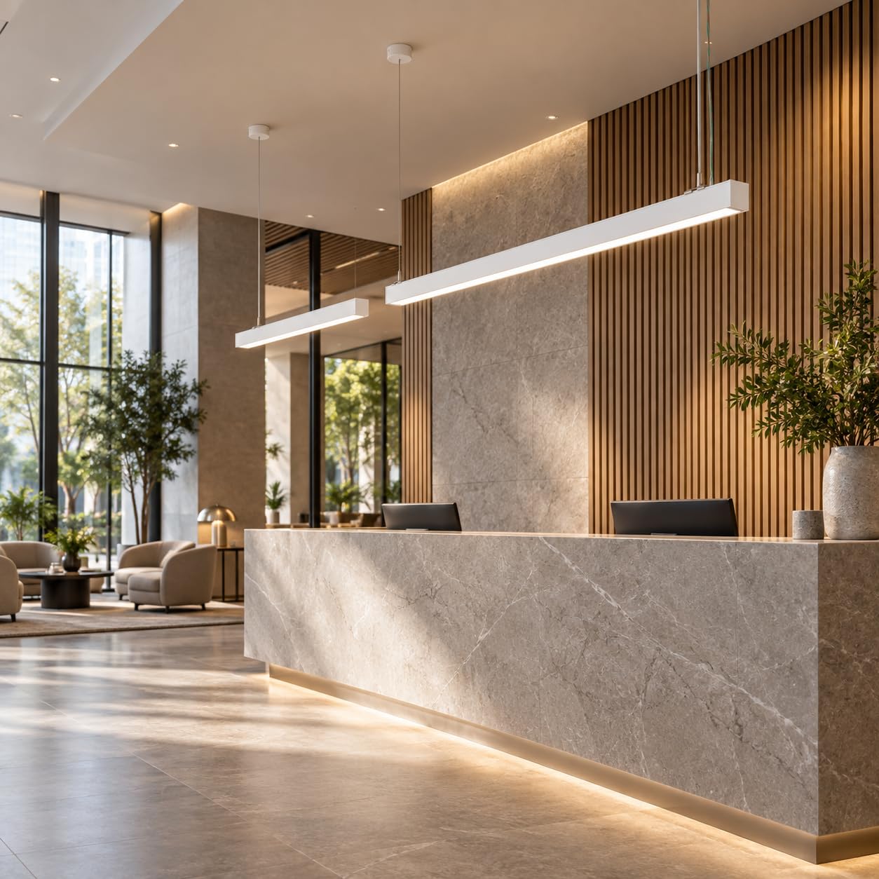 BARCELONA LED Lampada Lineare LED CCT 40W 120cm Bianca Soffitto