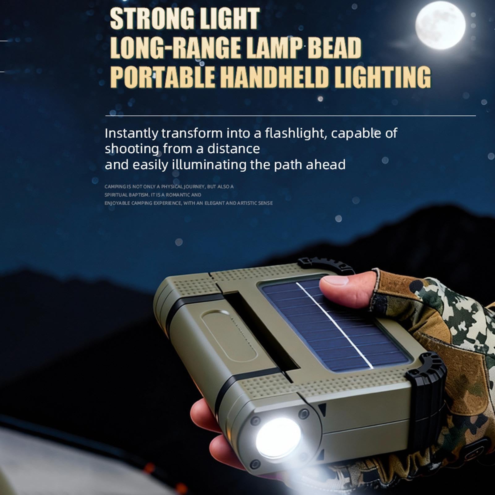 Lanterna Solare Per Campeggio LED Luminosa Magnetica Pieghevole | Da Campeggio Esterno Ad Energia Solare Per Escursionismo Trekking Tenda Emergenza Sopravvivenza Pesca Notturna Camminata