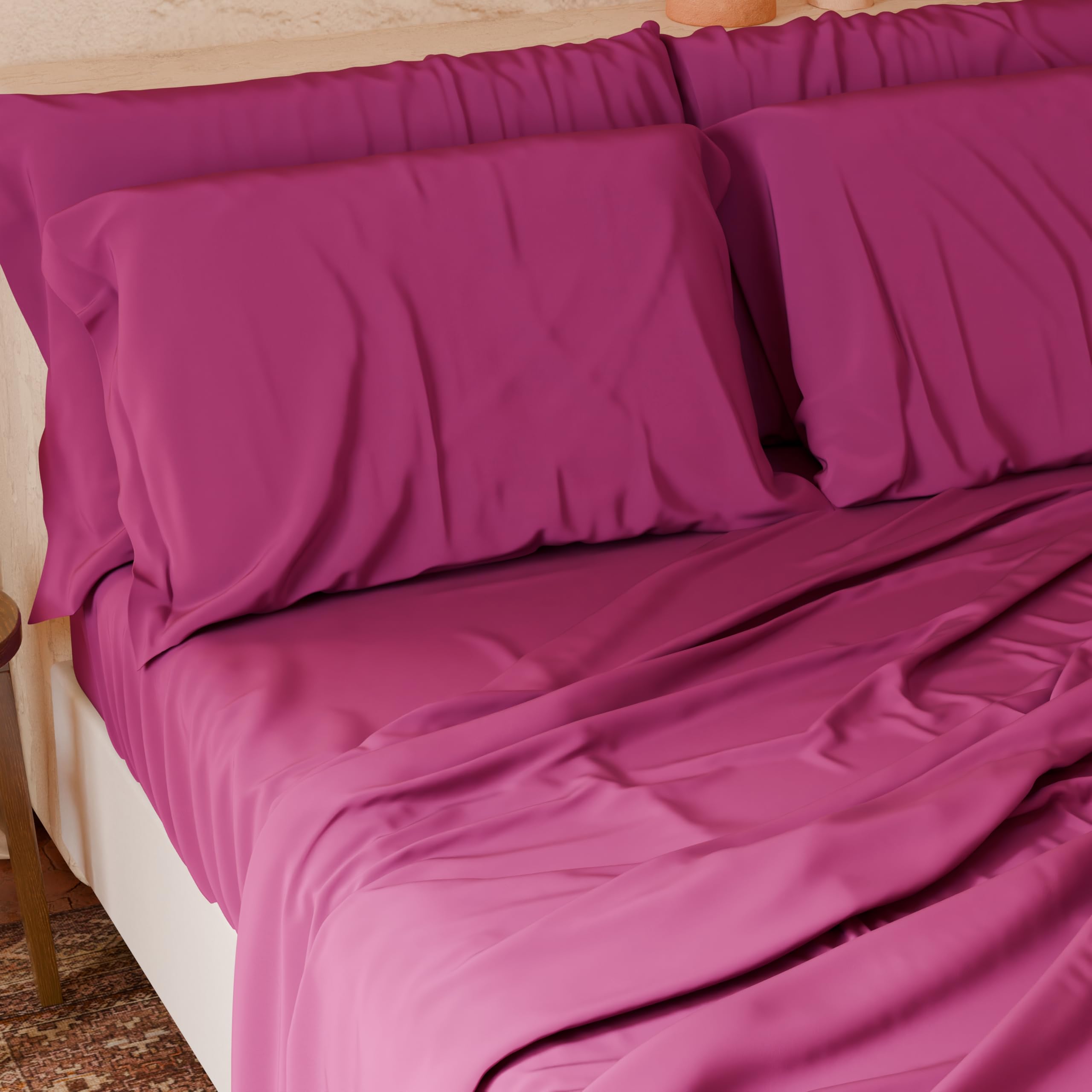 PETTI Artigiani Italiani, Percal Cotton Bedding Set, 100% Made in Italy, Fuchsia, 120 x 200 cm