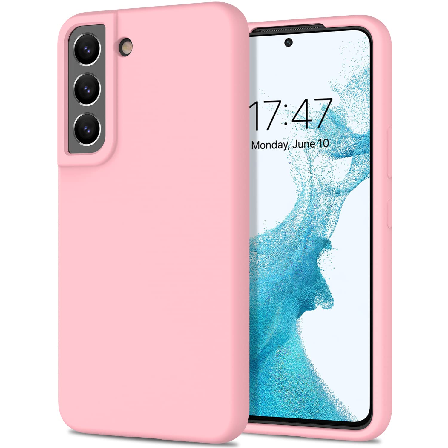 DEENAKIN Compatible with Samsung Galaxy S22 Plus Case,Soft Flexible Silicone Gel Rubber Bumper Cover,Slim Fit Full Body Shockproof Protective Phone Case for Samsung Galaxy S22 Plus Light Pink