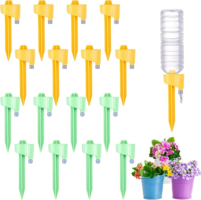 Yoande 16 Pcs Auto Plant Watering Devices Bevel Dual Spouts