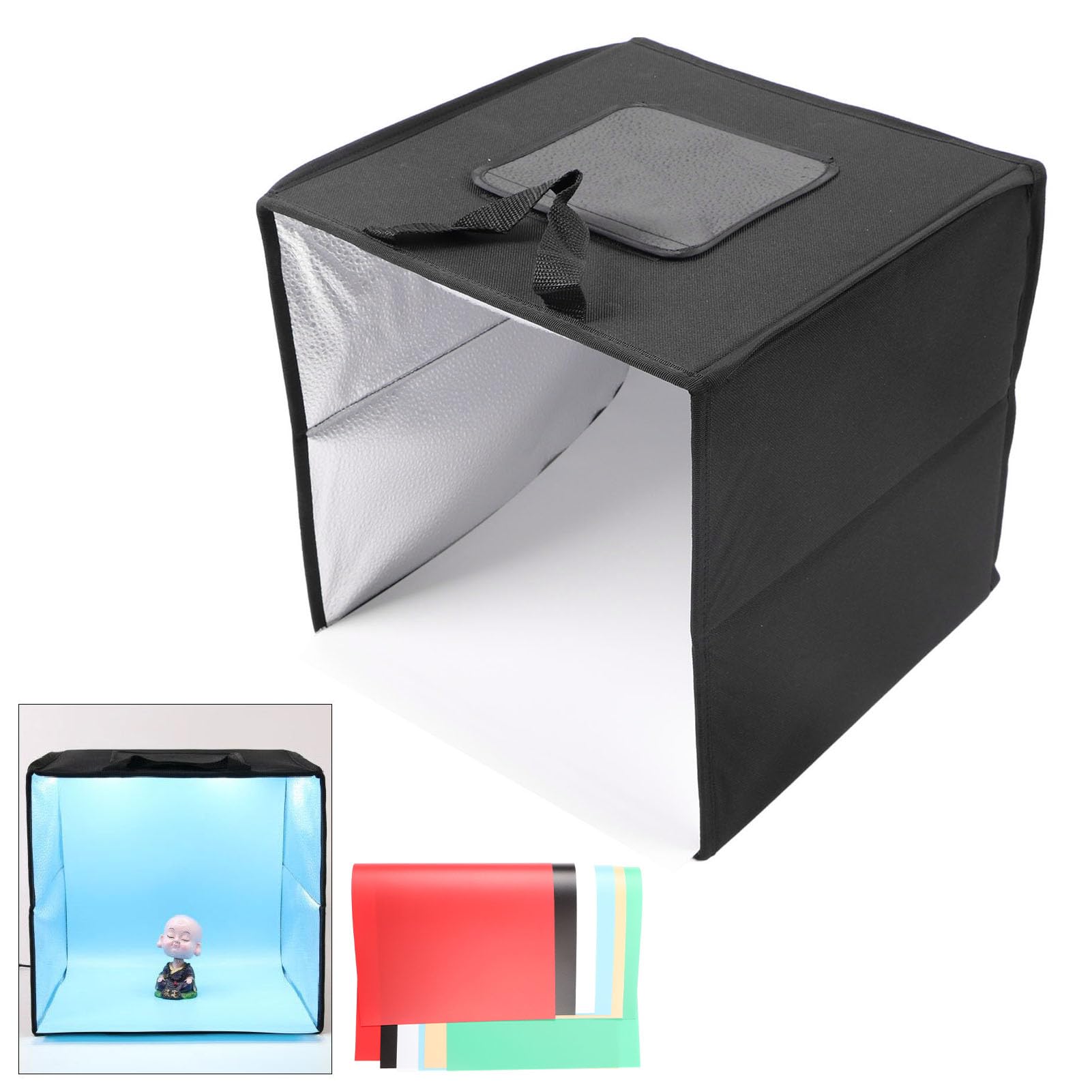 Photo Studio Shooting Tent Light Cube Diffusion Soft Box, Kit di Light Box da Studio a LED Pieghevole Portatile con 6 Tipi di Sfondi a Colori per la Fotografia