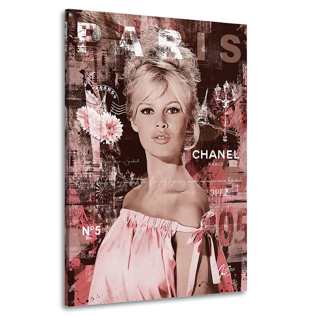 Kunstgestalten24 Leinwandbild Brigitte Vintage Wandbild Kunstdruck Übergrößen