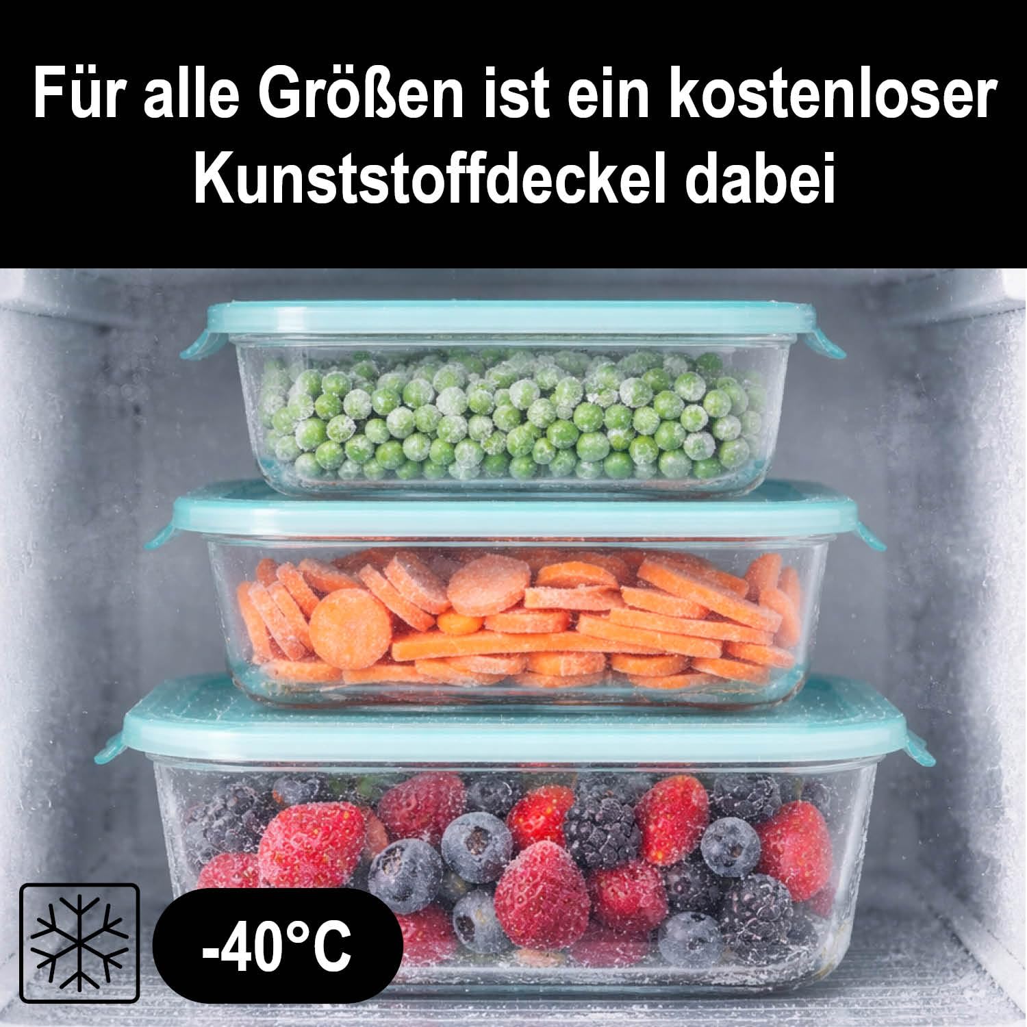 COM-FOUR® 6x Pirofile in Vetro Borosilicato, Teglie Resistenti al Calore per Forno, Microonde e Congelatore, Pirofila in 3 Misure (vetro 6x)