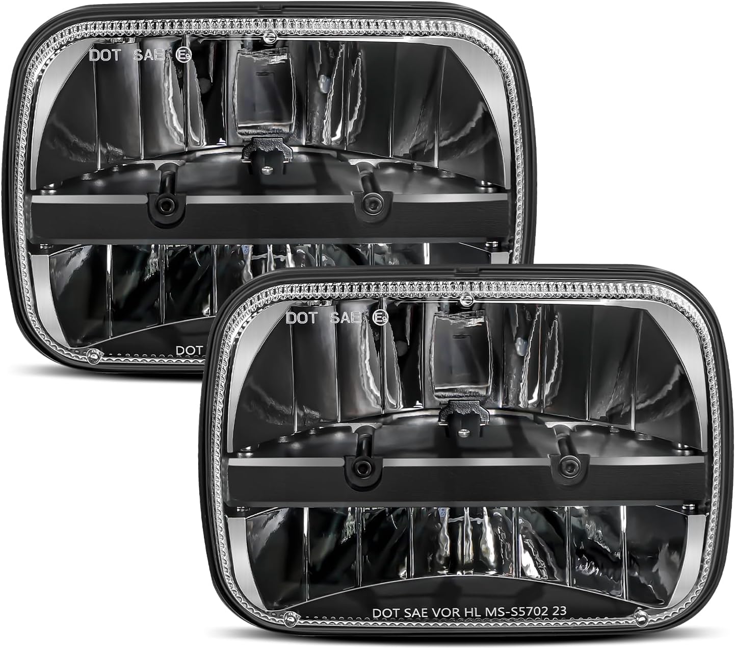 UNI-SHINE 5x7 led headlight 2pcs 7x6 led headlight Reflector Plug and Play H6054 H5054 Hi/Lo Sealed Beam DOT Approved Compatible with jeep Wrangler YJ Compatible with Cherokee XJ