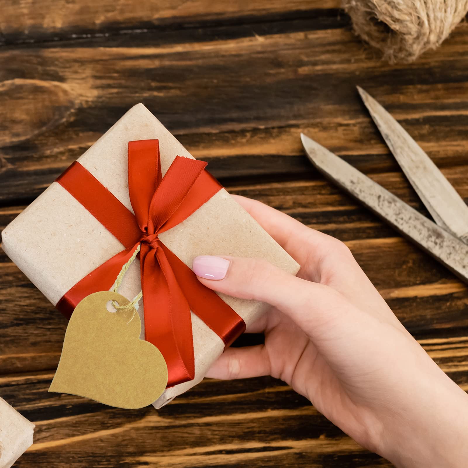 100 Stück Herz-Anhänger Aus Kraftpapier - Perfekt Für Geschenke & DIY-Projekte