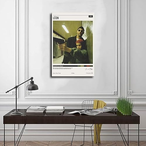Miniatura 3 de QUNAN Póster de película Léon The Professional Lienzo sin marco 12 x 18 pulgadas (11.8 x 17.7 in)