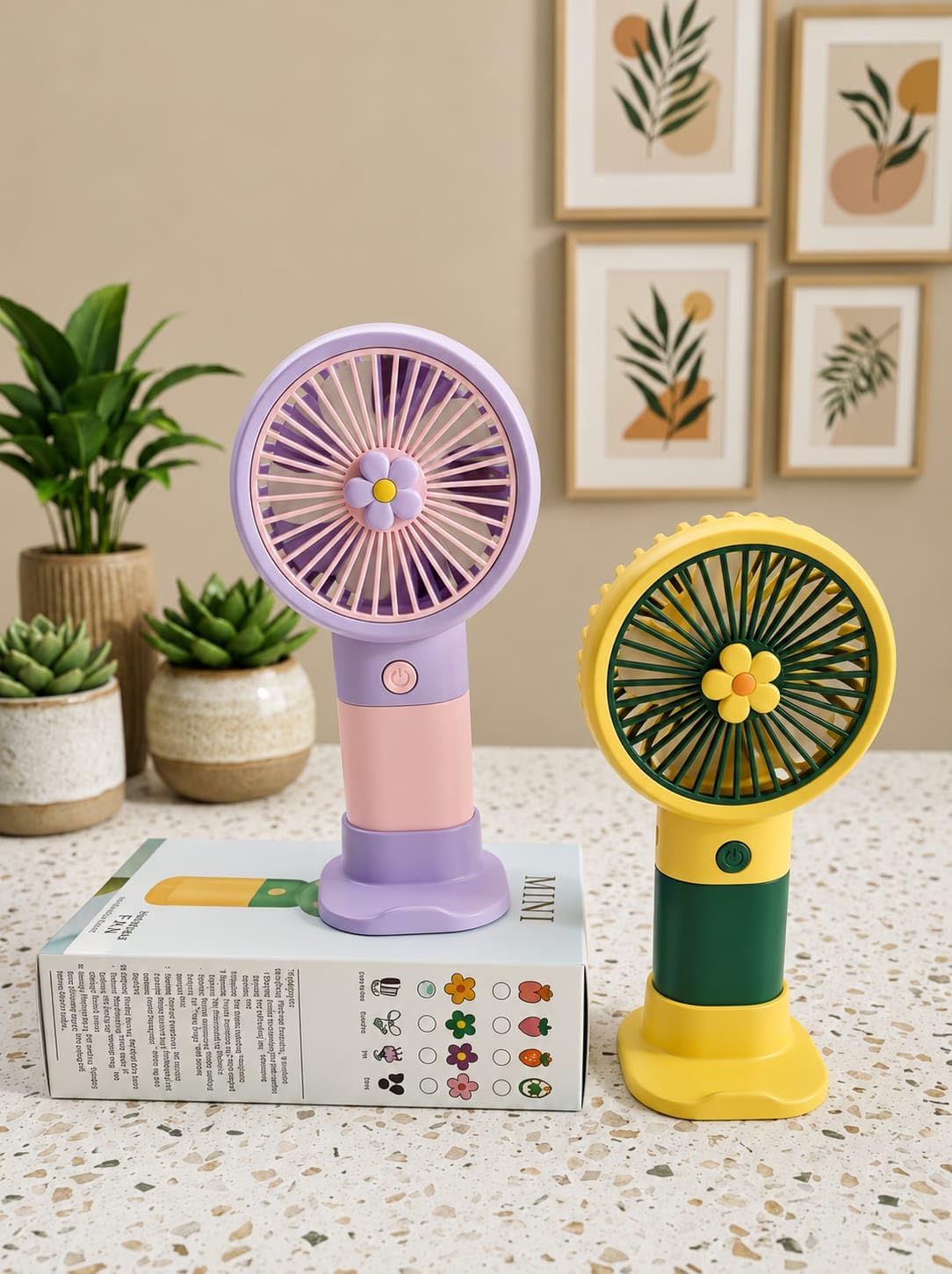 Premium Mini Korean Portable USB Fan – Rechargeable 1200mAh Battery, Up to 6 Hours Working Time, 3-Speed Modes, Low Noise, Compact & Lightweight with USB Cable (Random Color)-image-12