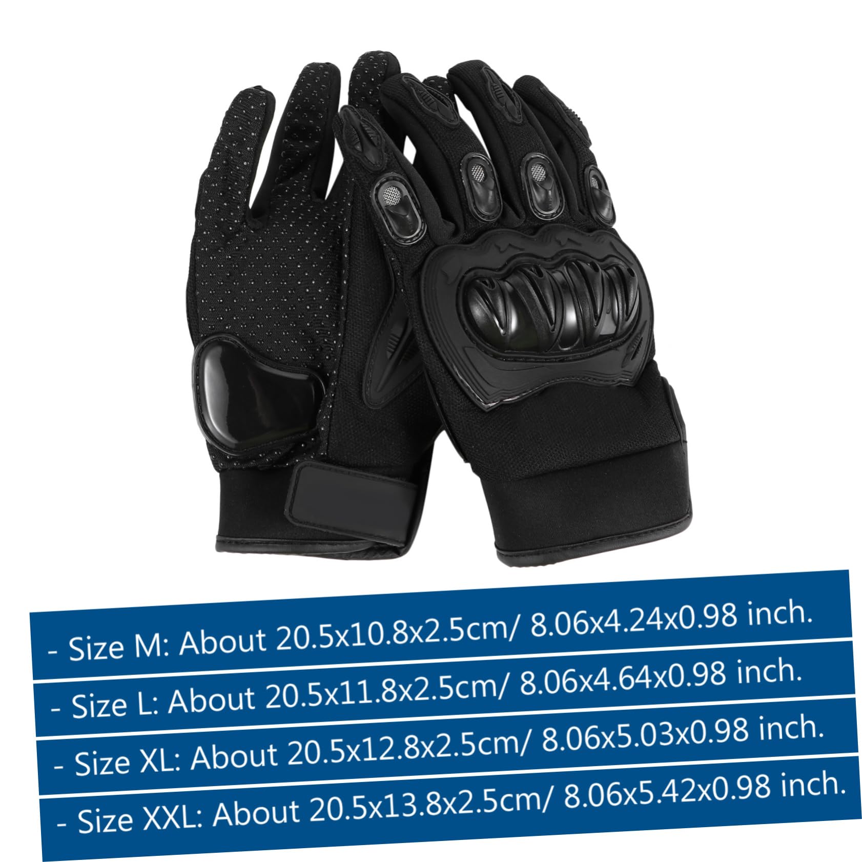 BESPORTBLE 1Pair Breathable Full Finger Motorbike Cycling Gloves for Outdoor Sports Skid Comfortable Fit and Stylish Design Black for Fitness and Biking Activities
