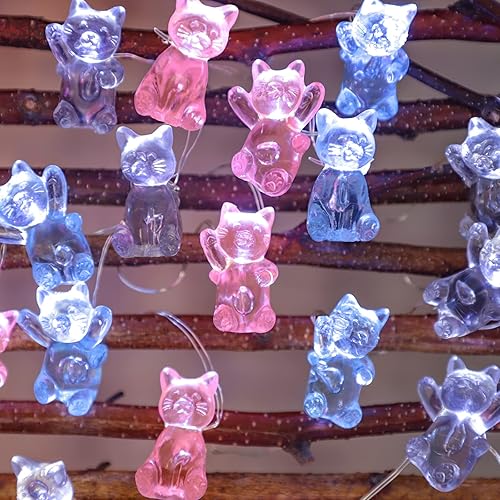 Holitown Guirnalda de luces de fluorita natural de amatista, 30 luces LED de cristal natural, funciona con pilas con control remoto y temporizador, disponible en Yaxa Costa Rica