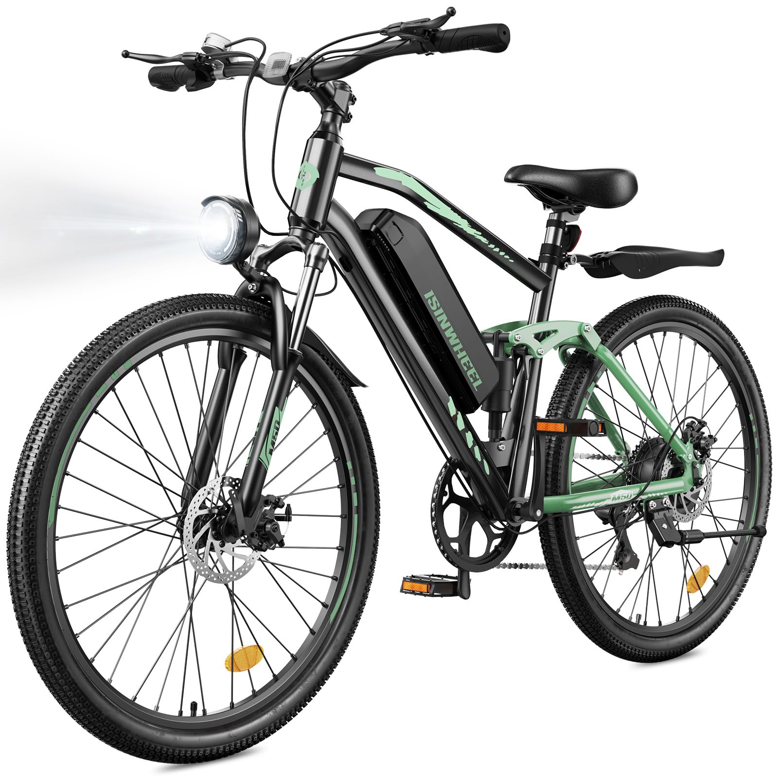 Rider on the isinwheel M50 Electric Bike, illustrating its instant power and speed capabilities.