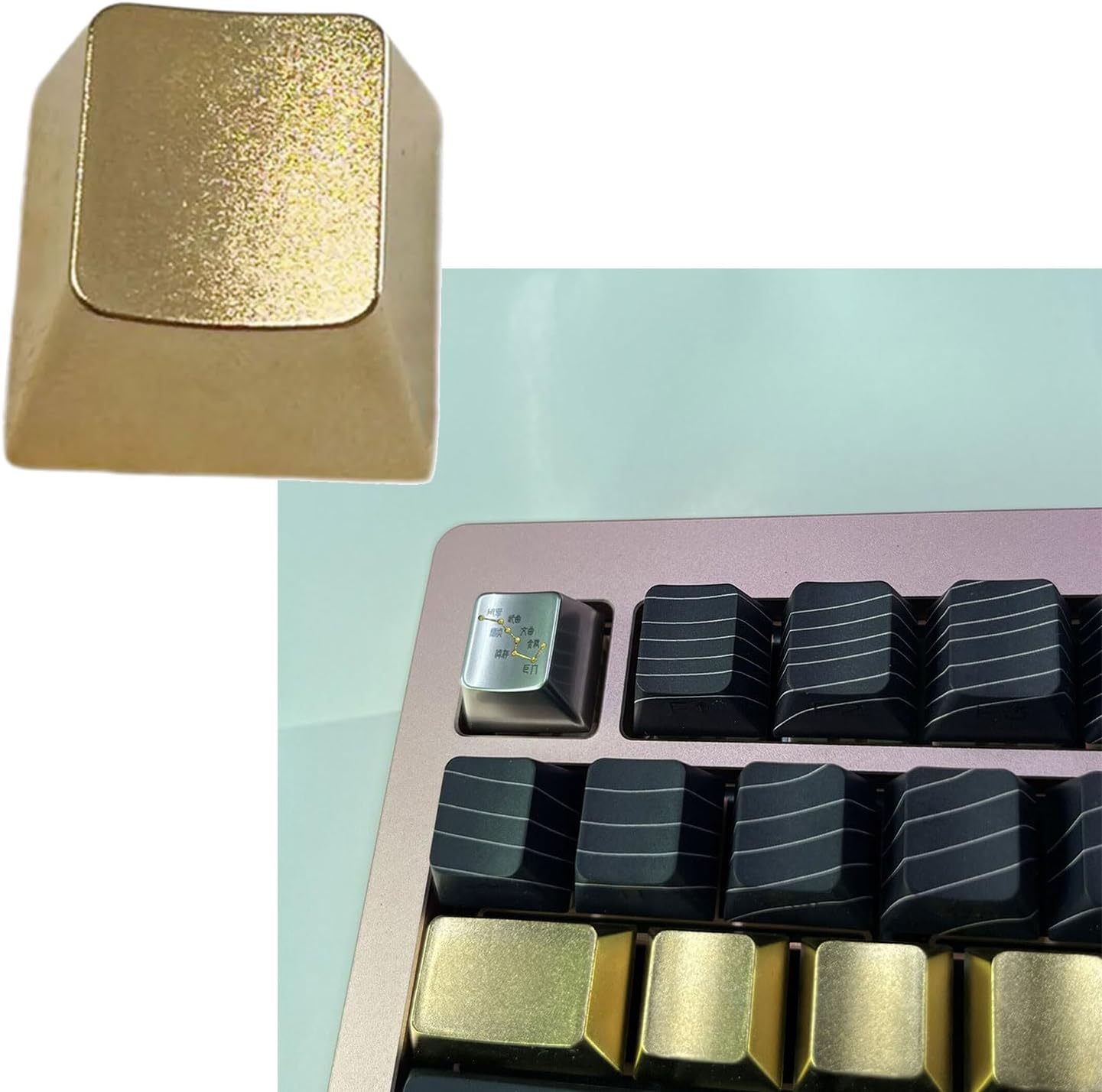 Alloy Keycap in Matte Gold Finish for Mechanical Keyboards Long Service Life image 2