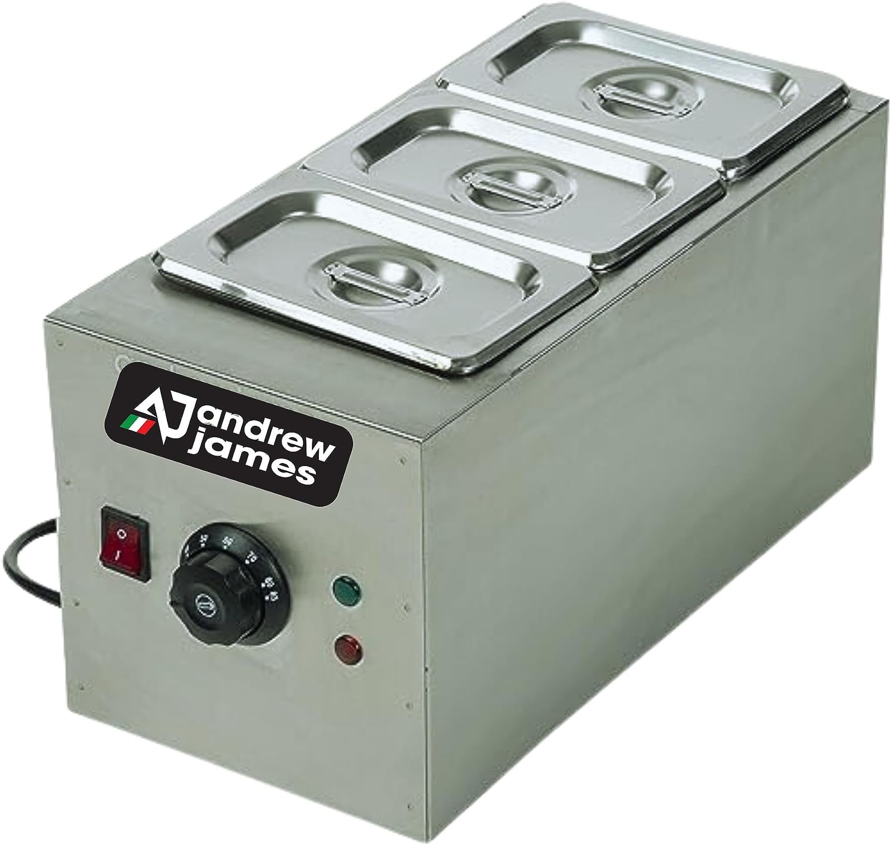 Andrew James Stainless Steel Chocolate Melter 2+2+2 Liters Triple Pot | Commercial for Industrial Use - 1 Year Warranty