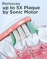 Vista 77 de Rtauys - Cepillo de dientes eléctrico y sónico M5 para adultos y adolescentes, con 8 cabezales de cepillo, de alta potencia, con estuche de viaje, 3