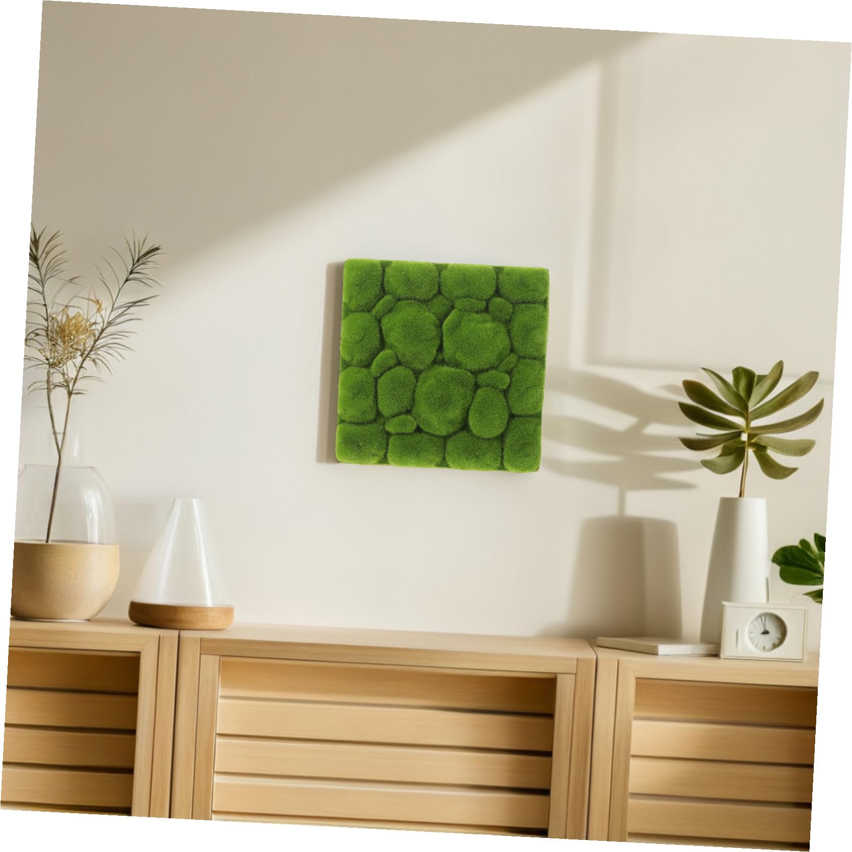 Künstliche Mooswand Platten 3 Stück aus Schaumstoff Grün | Wanddekoration aus Künstlichem Moosbrett, Moderne Grüne Deko für Hochzeit und Blumenarrangement