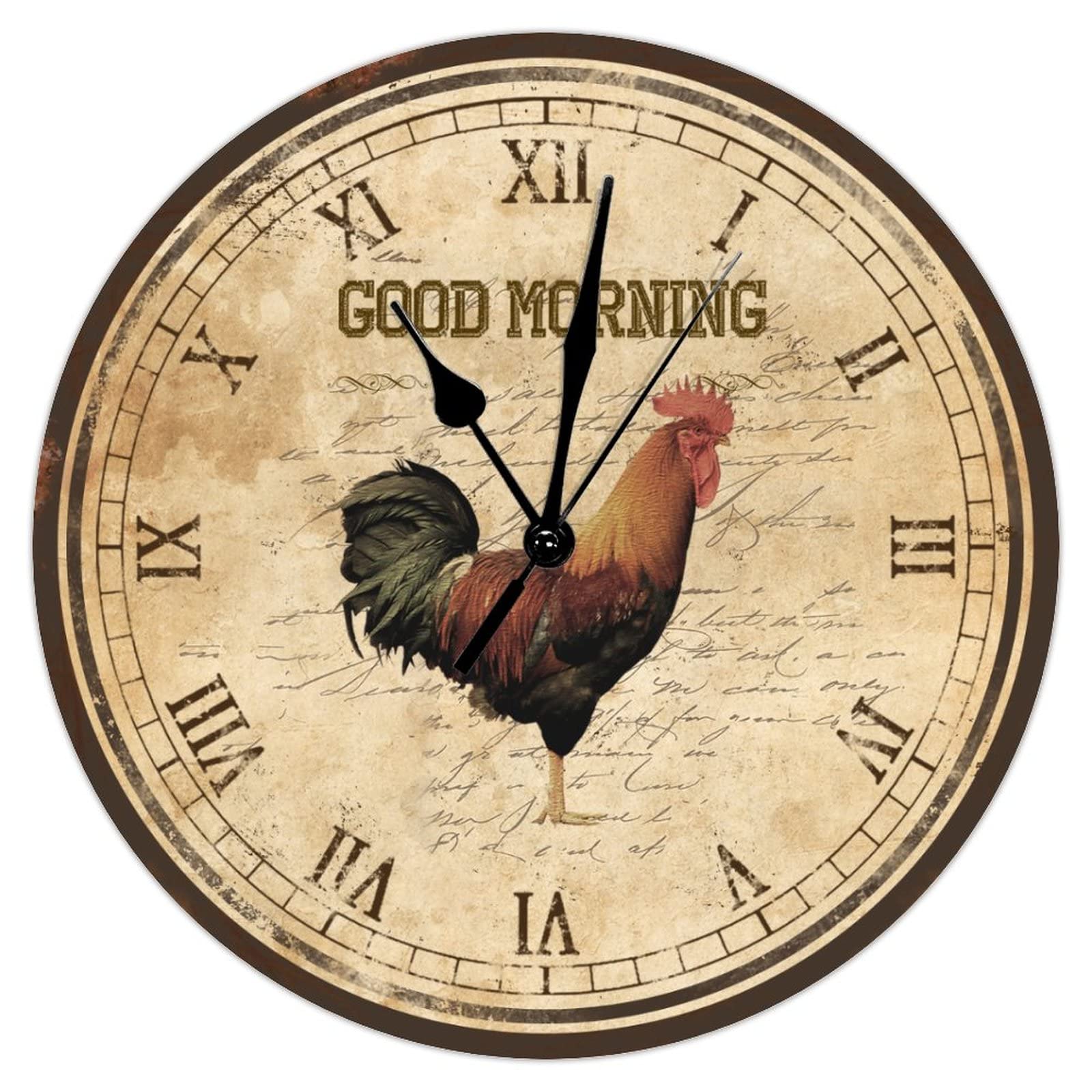Horloge murale coq noir silencieuse pour décorer votre cuisine