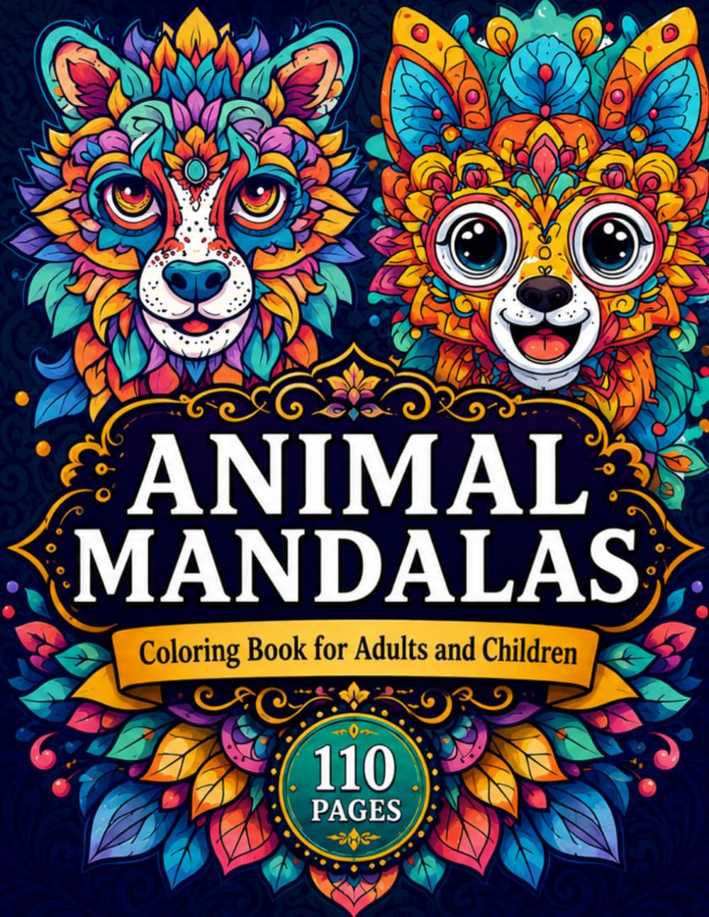 Animal Mandalas: Coloring Book for Adults and Children