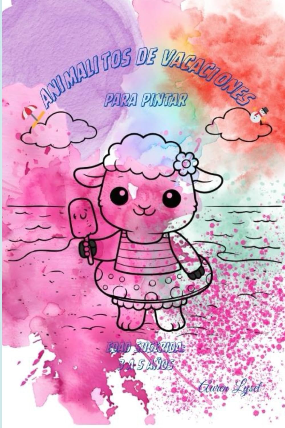 Animales tiernos de vacaciones: Libro para colorear para niños de 3 a 5 años
