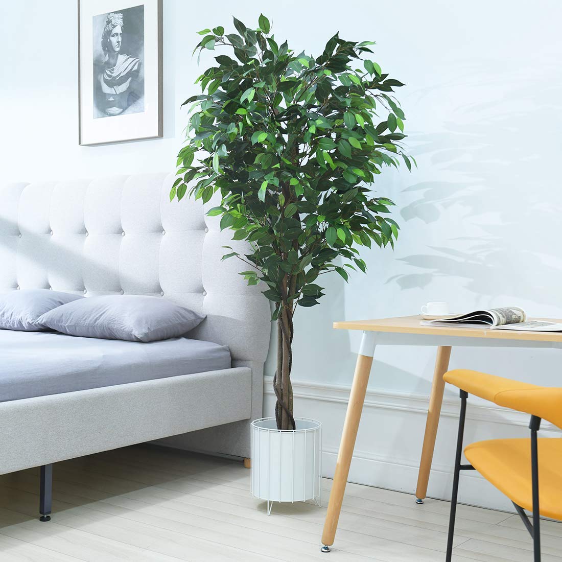 Buy Cozy Castle Artificial Ficus Tree 72in Artificial Plant for Home Decor Indoor, Evergreen
