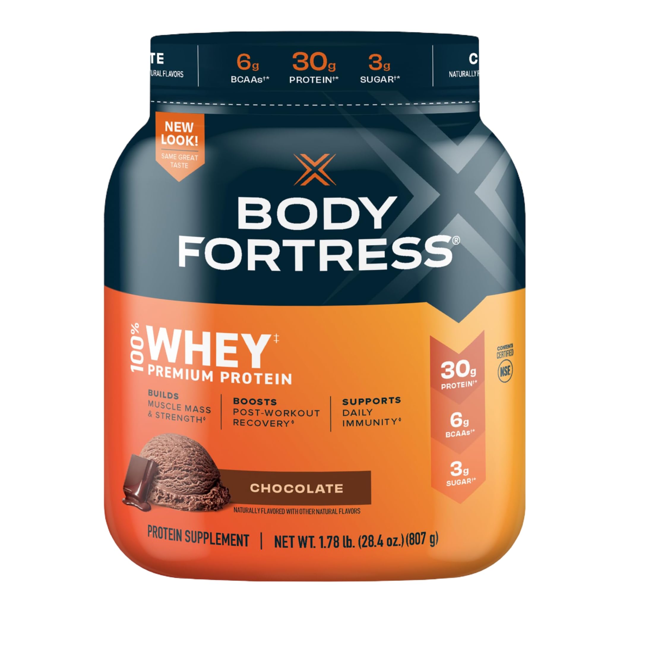 Buy Body Fortress 100 Whey, Premium Protein Powder, Chocolate, 1.78lbs