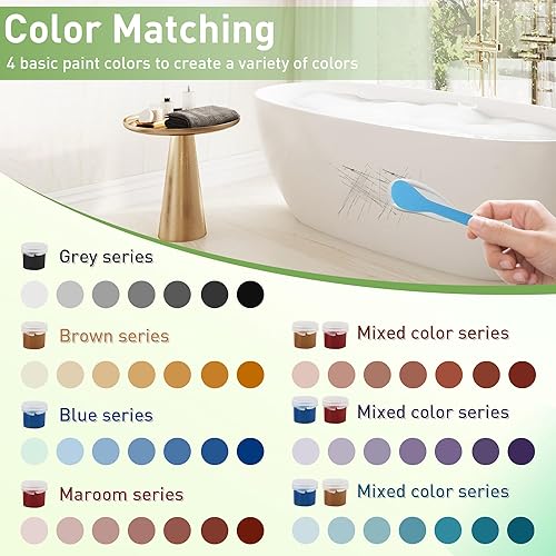 Miniatura 2 de Kit de reparación de superficies para bañeras, azulejos, encimeras - Fija astillas, grietas, arañazos, agujeros (fibra de vidrio, porcelana, piedra,