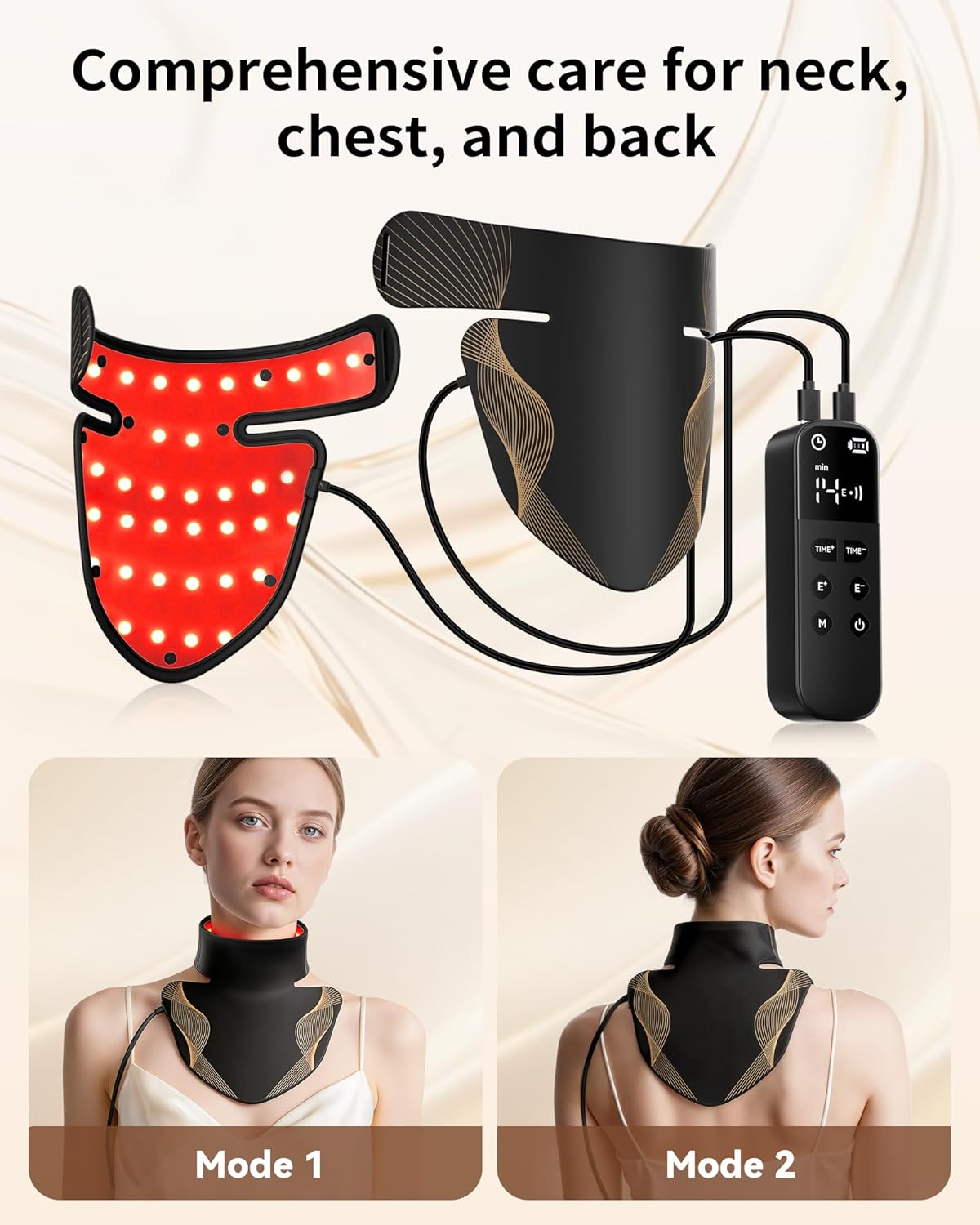 Red Light Therapy for Face, LED Light Therapy Mask Skin Care Mask & Neck, LED Red & NIR Light Therapy Wavelength for Home Use, Working Travel Yoga Sleep