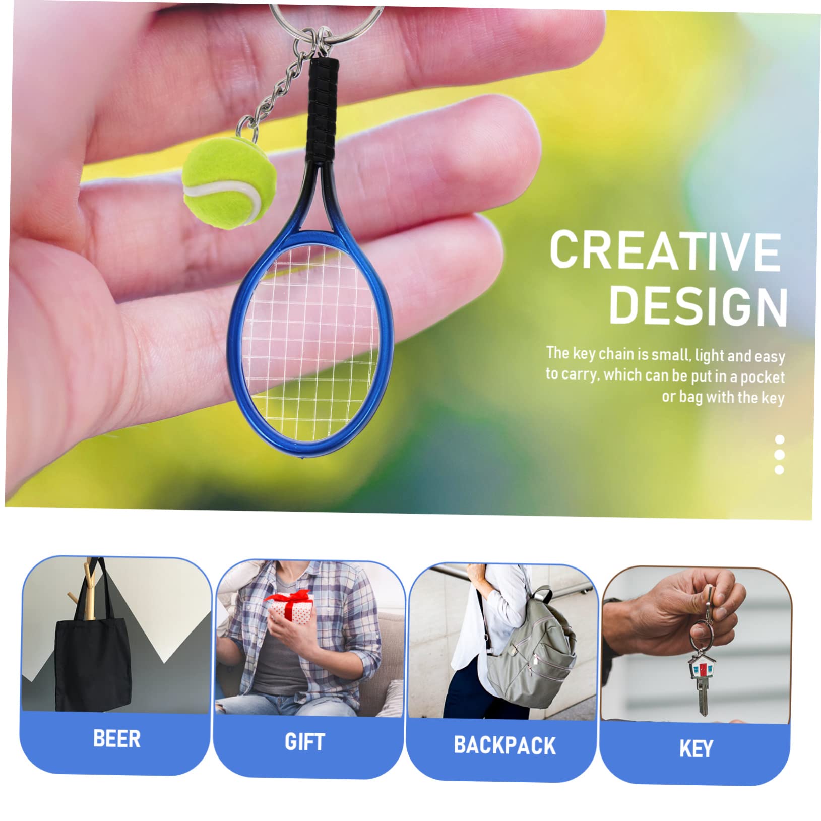 LIFKOME Portachiavi Da Tennis Portachiavi Dell'auto Portachiavi Sfusi Del Giocatore Di Tennis Portachiavi Multifunzione Portachiavi Pallavolo Uomini Di Tennis Pendente Plastica