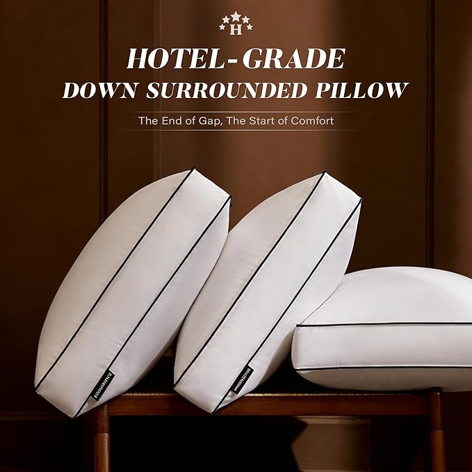 Set 2 Almohadas Pluma de Ganso King Size con Borde Elevado miniatura 3