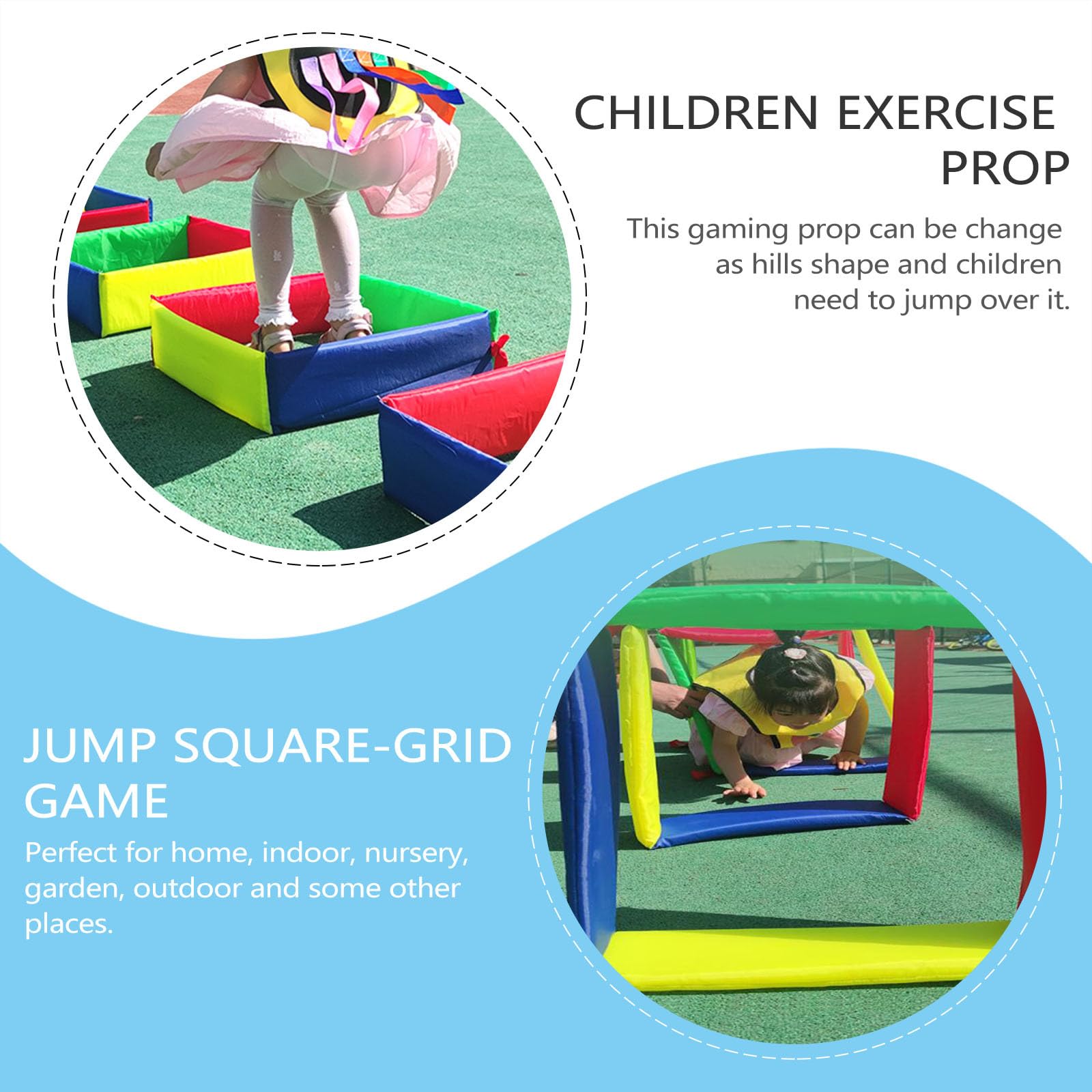 Juego de Salto de Cuadrícula 3 Piezas Eva y Tela para Niños