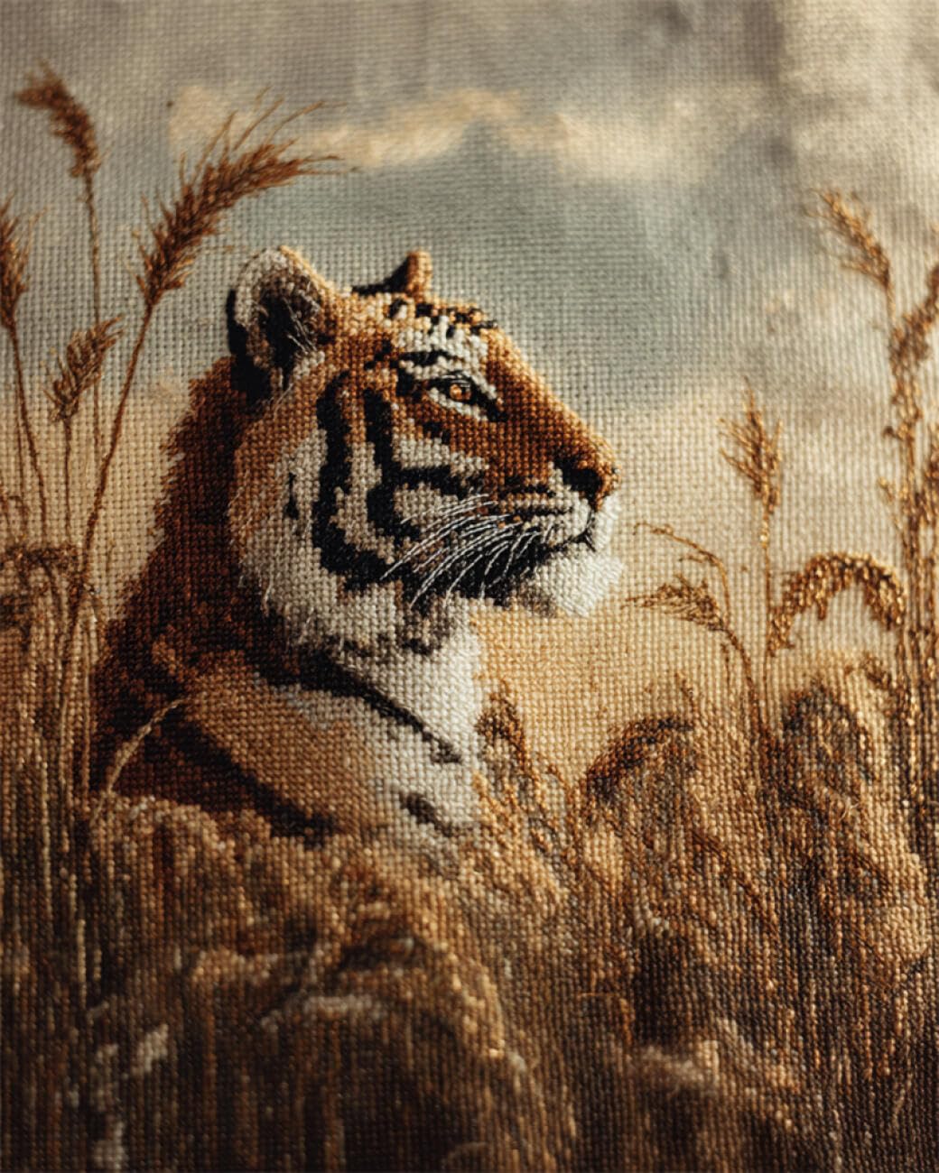 RKFLGEW DIY Bead Embroidery Kit Cartoon Tiger 30x40cm